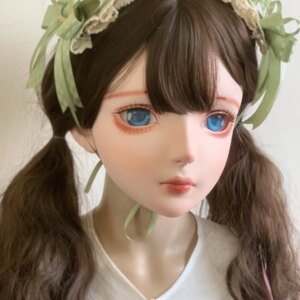 Customize Character Female/Girl Resin Kig Full Head With Lock Anime Cosplay Japanese Anime Kigurumi Mask