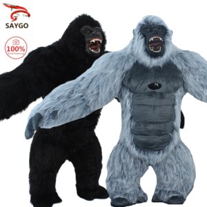 Inflatable King Kong Costume for Adult Halloween Plush Furry Mascot animal Venice Carnival Dress Suit Fursuit orangutan Gorilla