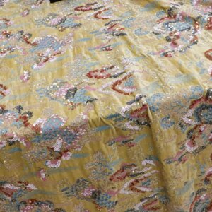 Three-Dimensional Flower Bead Tube Sequin Wedding Dress Fabric Fashionable Retro New Jacquard