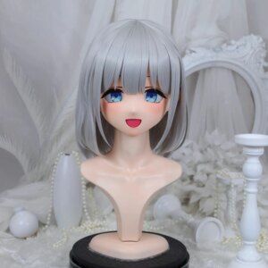 Customize Character Female/Girl Resin Kig Full Head With Lock Anime Cosplay Japanese Anime Kigurumi Mask
