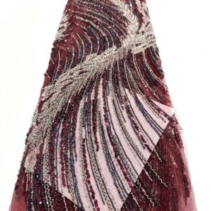 Latest French Beaded Tulle Lace Fabric 2025 High Quality African Groom Lace Fabrics Sequins Nigerian For Wedding Dress
