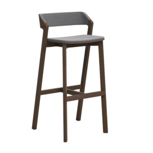 High Quality Durable Solid Teak Wood Indoor Outdoor Patio High Bar Stool Chair Waterproof Cushion Origin Indonesia