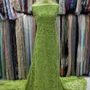 Latest French Tulle Beaded Sequins Lace Fabric 5 Yards 2025 High Quality Nigerian African Lace Fabrics For Wedding Party