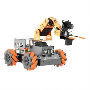 MasterPi 4WD Mecanum Robot Car with Camera 4 Dof Robot Arm for Raspberry Pi 4B/5 Robot DIY Kit Open Source AI Python Starter Kit