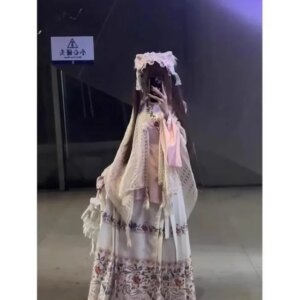 Eclectic Hanfu cross-collar pipa sleeve skirt set dress