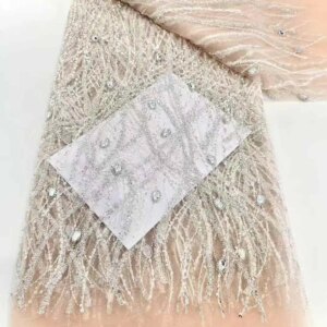 Luxury African Lace Fabric 2025 New High Quality Sequins French Beaded Tulle Laces Stones For Nigerian Wedding Dresses Sewing