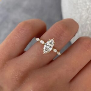 JOVOVASMILE Moissanite Diamond Rings 2 Carat Marquise Cut Shape 18k Pure Gold Ring for Woman Wedding Fine Jewelry With GRA