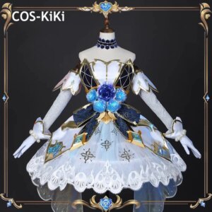 COS-KiKi Game LOL Gwen Crystal Rose Battle Suit Elegant Dress Uniform Cosplay Costume Halloween Party Role Play Outfit Women