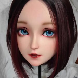 (NIAO)Female Sweet Girl Resin Half Head Kigurumi BJD Eyes Crossdress Cosplay Japanese Anime Role Lolita Mask With Eyes And Wig