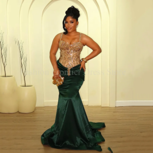Sweetheart Spaghetti Strap Vintage Prom Dresses Floor Length Beading Mermaid Sleeveless Evening Gowns Formal Occasions Handmade