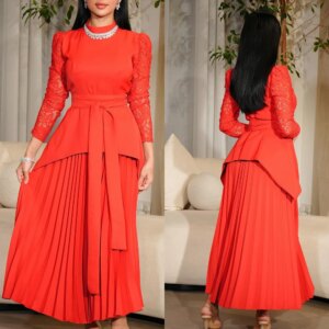Customized Jersey Pleat Sash A-line High Collar Midi Dresses Evening Dresses Modern Style Pastrol Unisex High Quality