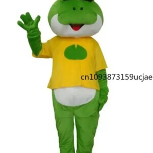 Green Frog Mascot Coutume Fancy Dress Birthday Character Outfit Attractive Party Halloween Cartoon Performance Adult Props