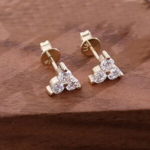 Provence Luxury Stud Earrings DEF/VS Lab Diamonds 14K10K Gold Engagement Jewelry for Women Triangle Earrings Personalized Custom