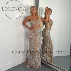 Sexy Spaghetti Strap Prom Dresses Glitter Mermaid Wedding Party Gowns Customized Court Train Sleeveless robe luxe 2025 soirée