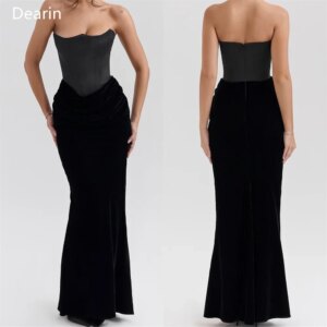 Customized Evening Dress Prom Gown Formal Women Dearin Strapless Sheath Floor Length Skirts Sleeveless Bespoke Occasion Dresses