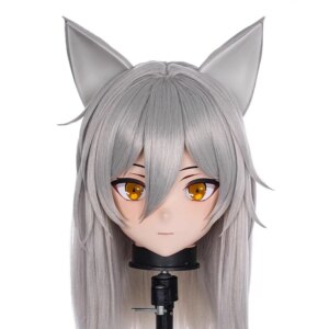 Handmade Customize Character Crossdressing Female/Girl Resin Full Head With Lock Anime Cosplay Japanese Animego Kigurumi Mask