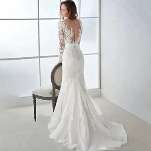 Lady Wedding Dresses for Bride 2025 V Neck Beaded Straps Lace Appliques Bridal Gown for Women