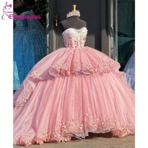 Ball Gown Quinceanera Dress for Women Tulle Lace Beaded Prom Evening Party Dress Sweetheart Vestido De 15 Quinceañera