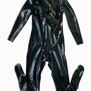 Latex gummi catsuit with socks 3D breast cut women bodysuit back zip