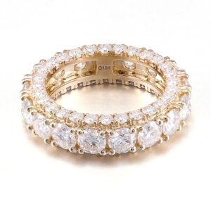 Provence 10K/14K/18K Moissanite Weddomg Band for Women Round Cut Eternity Rings Fine Jewelry Statement Ring With GRA Certificate