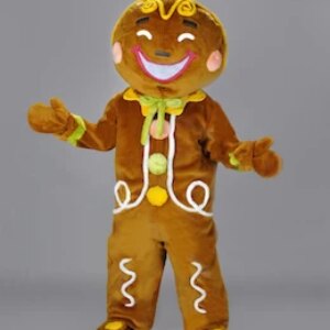 mascot New Arrival High Quality GINGER BREAD MAN MASCOT Christmas Costumes carnival Fancy Dress Kits suit 2484