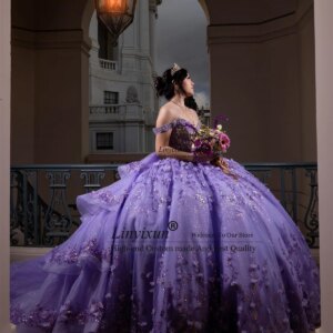 Customized Ball Gown Quinceanera Dresses With Appliques Lace Beaded Off Shoulder Vestido De 15 Años Birthday Sweet 16 Dress