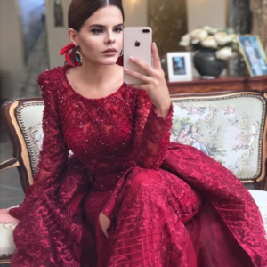 Haute Couture Luxury Dubai Overskirt Evening Dress Arabic Elegant Muslim Formal Prom Dresses for Women Wedding Party Gown