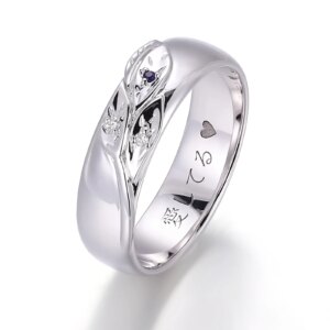 Provence 5mm 18K White Gold Wedding Band Classic Style Leaf Branch Simple Gold Band Ring Free Letter Engraving Gift