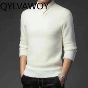 QYLVAWOY Men’s Sweaters Fashion Tops Thickened Warm Pullover Mens Autumn Winter Clothes Knitted 2025 Loose Fit