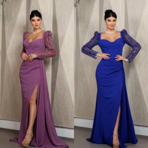 Customized Evening Jersey Sequined Beading Ruched Quinceanera A-line Square Neck Bespoke Occasion Gown Long Dresses Saudi Arabia