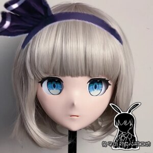 (RB32912)Customize Lockable Full Head Resin Cartoon Cosplay Japanese Character Anime Role Play Kigurumi Mask With Back Shell