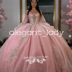 Pink Sparkly Princess Quinceanera Dresses Luxury Crystal Applique Gillter Lace-up Corset vestidos de 15 quinceañera customsized
