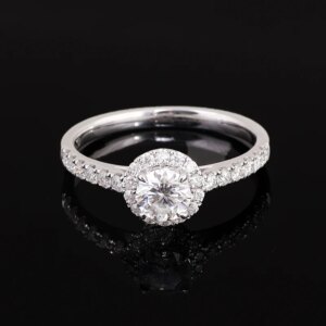 Provence Luxury Wedding Diamond Ring IGI D/VS1 0.5ct Round cut DEF/VS Lab Diamonds half band KGold Fine Engagement ring Custom