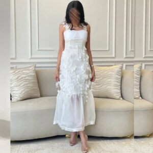 Customized Evening Prom Jersey Applique Celebrity A-line Spaghetti Strap Bespoke Occasion Gown Midi es