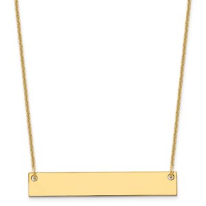 14k Yellow Gold Medium Blank Bar Necklace