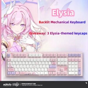 Anime Game Honkai Impact 3 COSPLAY Elysia HERRSCHER OF HUMAN:EGO Theme Series Backlit Mechanical Keyboard