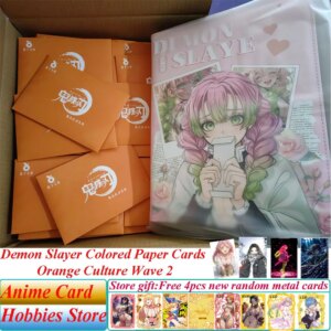 New Demon Slayer Colored Paper Orange Culture Wave 2 Kimetsu No Yaiba Tanjirou Kamado Nezuko Character Flash Card Doujin Toys