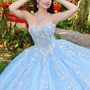 Customized Shiny Blue Lace Appliqued Quinceanera Dresses Off Shoulder Birthday Party Tull Sequin Flower Gown Vestidos De 15