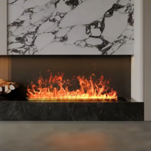 Smart Home 3D Atomized Fireplace Intelligent Embedded Voice Control With LED Colorful Flame Indoor Room TV Stand Decoration