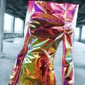 Transparent perspective illusion colorful TPU laser three-dimensional shrug dress gogo costume