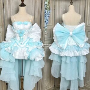 High End Feeling Super Immortal Forest Style Fleeing Princess Dress Strapless Dress Small Dress Trailing Fluffy Skirt Set For