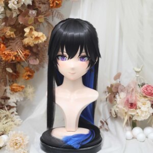 Customize Character Female/Girl Resin Kig Full Head With Lock Anime Cosplay Japanese Anime Kigurumi Mask