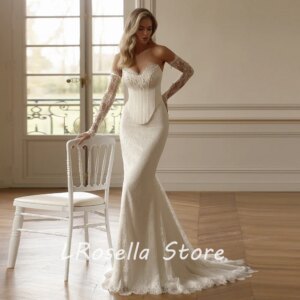 LRosella Wedding Dress Sexy Sweetheart Beading Mermaid Long Sleeve Elegant Exquisite style Luxury فساتي2024 with Sweep Train