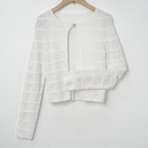 Women’s Lightweight Rayon Knitted Cardigan Casual Crewneck Sweater Long or Short for Spring Summer Daily Wear