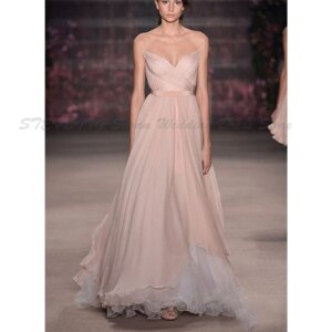 Classic Evening Dress Elegant Spaghetti Strap High Quality V Neck Floor Length A Line Customized Formal Event Wedding Prom Gown