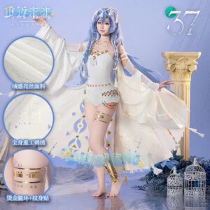 Shusheng reverse: 1999 cos 37 Cosplay costume uniform 37 white swimsuit dress Halloween Carnival party for women