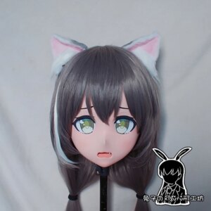 (RB662)Quality Handmade Female/Girl Resin 3/4 Head Japanese Anime Cartoon Character Cosplay Kyaru Kigurumi Mask