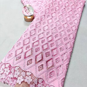 Pink Lace for Sewing Latest Lace Fabric High Quality 2025 5 Yards Chiffon Lace Fabric Luxury Embroidered Tulle for Party Q506 -1