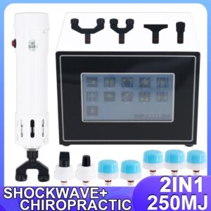 250MJ Shockwave Therapy Machine Relieve Joint Pain Treatment Tendonitis ED Treatment Chiropractic Correction 2 IN 1 Tools