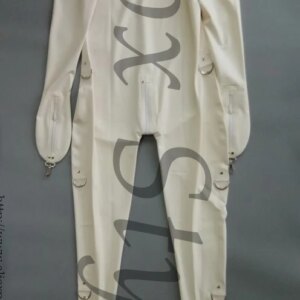 female’s rubber bodysuit Latex catsuit white color for woman red black cosplay fox style SEXY LIFE heavy with back zip fox style